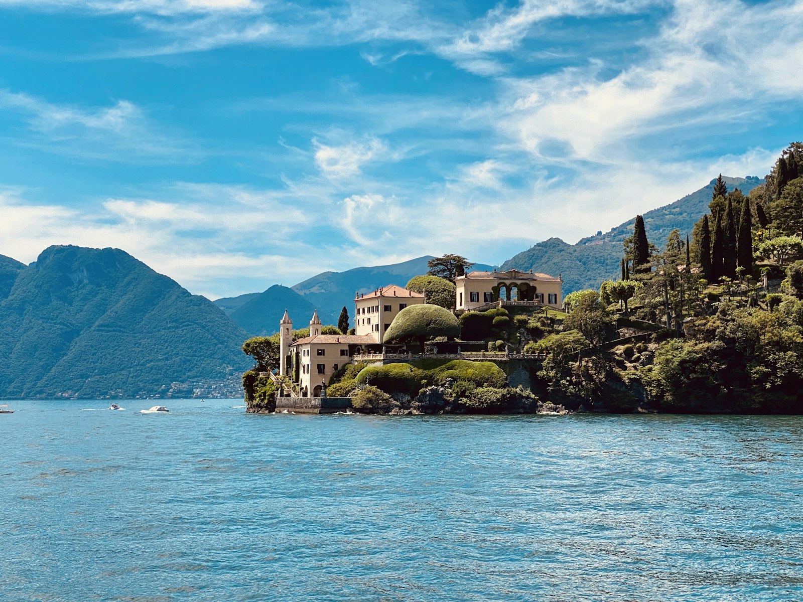 A villa on the wooded shore of Lake Como